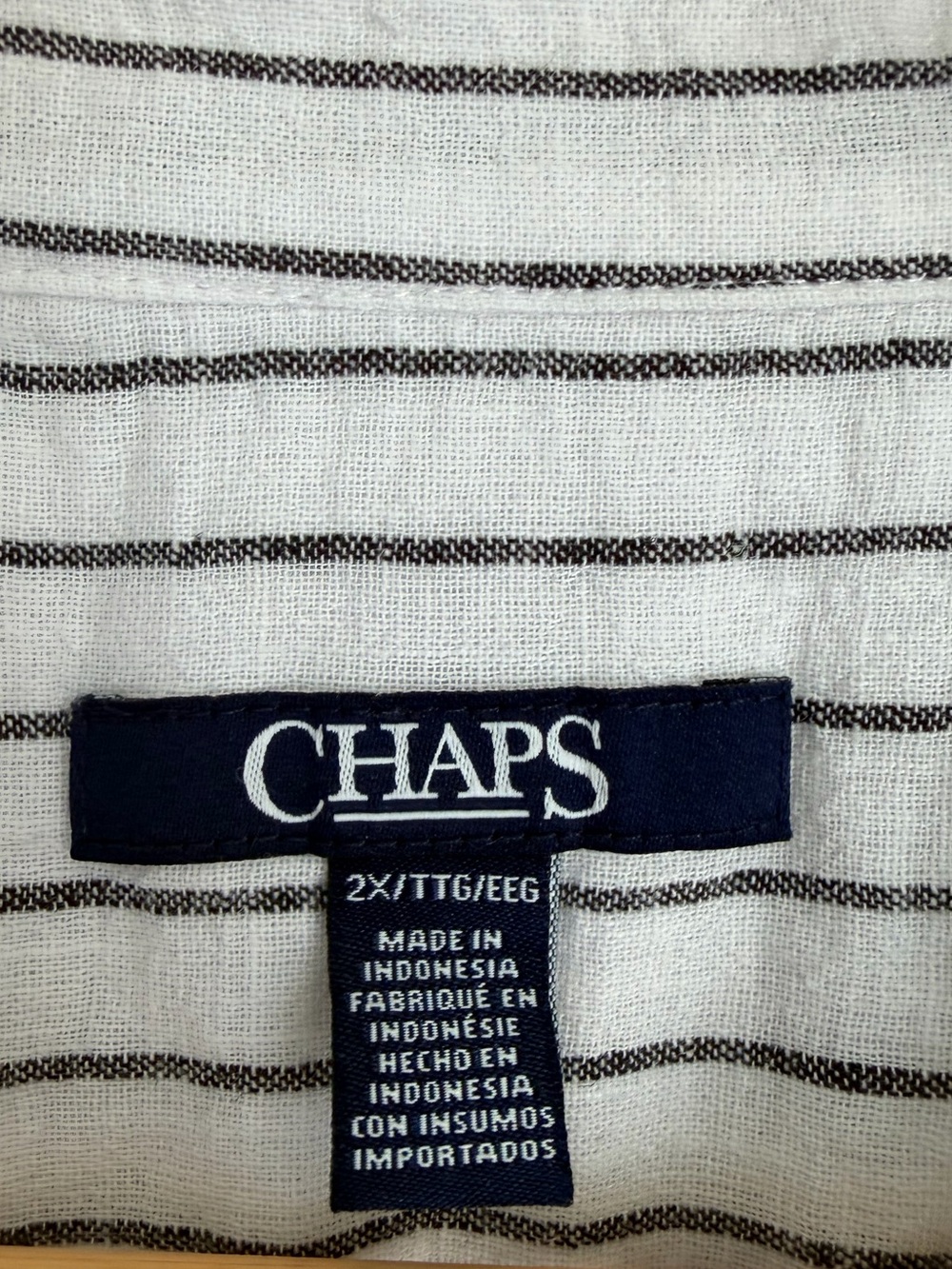 Chaps Linen Cotton Striped Blouse - Resortcore - Size 2X - Picture 4 of 5
